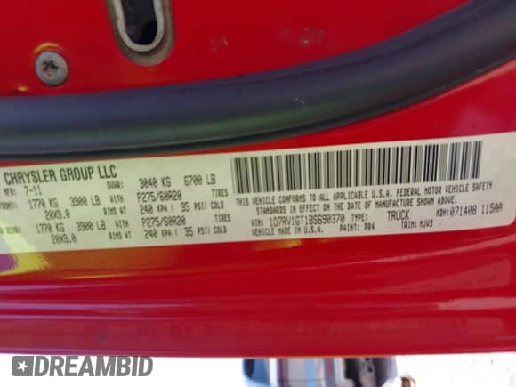 2011 Ram 1500 Big Horn z VIN 1D7RV1GT1BS690370, wystawiony jako IAAI lot #42775073 z przebiegiem 247 509 mil mil oraz . Historia ofert i sprzedaży dostępna na DreamBid. Obrazek 9.