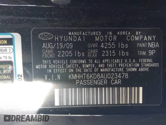 2010 Hyundai Genesis Coupe Premium с VIN KMHHT6KD8AU023478, выставлен на аукционе IAAI как лот 41080035 с пробегом 27 678 миль миль и . История ставок и продаж доступна на DreamBid. Изображение 9.