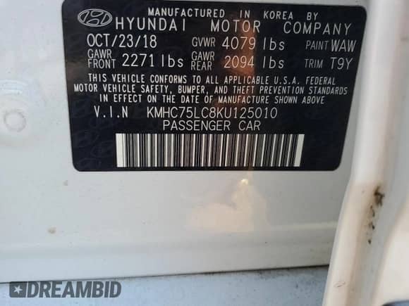 2019 Hyundai Ioniq SEL с VIN KMHC75LC8KU125010, выставлен на аукционе Copart как лот 66334153 с пробегом 31 035 миль миль и . История ставок и продаж доступна на DreamBid. Изображение 12.