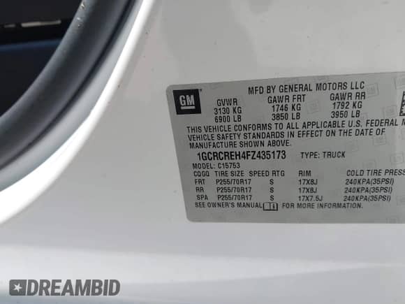 2015 Chevrolet Silverado 1500 LT с VIN 1GCRCREH4FZ435173, выставлен на аукционе IAAI как лот 42713468 с пробегом 180 585 миль миль и . История ставок и продаж доступна на DreamBid. Изображение 9.