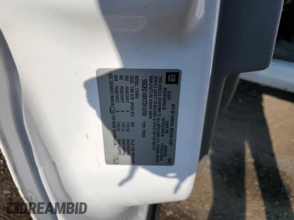2007 Chevrolet Silverado 1500 Work Truck with VIN 1GCEC14X57Z619709, listed as a Copart auction lot 80570245 with 301,931 mi miles and Clean title. Bid and sale history available at DreamBid. Image 12.