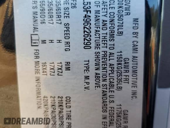 2009 Chevrolet Equinox 2LT z VIN 2CNDL53F496226290, wystawiony jako Copart lot #43454065 z przebiegiem 193 299 mil mil oraz Szkoda całkowita • Salvage title. Historia ofert i sprzedaży dostępna na DreamBid. Obrazek 15.