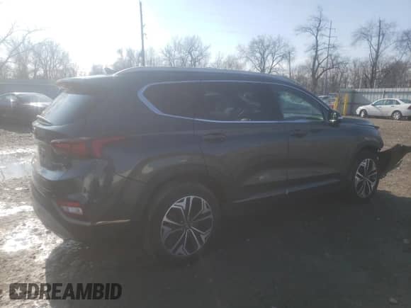 2020 Hyundai Santa Fe Limited with VIN 5NMS5CAA3LH224404, listed as a Copart auction lot 68591572 with 25,581 mi miles and . Bid and sale history available at DreamBid. Image 3.