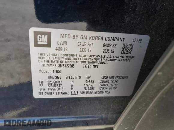 2021 Chevrolet TrailBlazer LT z VIN KL79MRSL3MB122205, wystawiony jako Copart lot #78176184 z przebiegiem 31 906 mil mil oraz Szkoda całkowita • Salvage title. Historia ofert i sprzedaży dostępna na DreamBid. Obrazek 14.