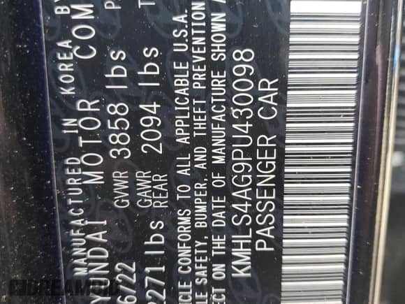 2023 Hyundai Elantra SEL with VIN KMHLS4AG9PU430098, listed as a Copart auction lot 84451695 with Not provided miles and Salvage title. Bid and sale history available at DreamBid. Image 12.