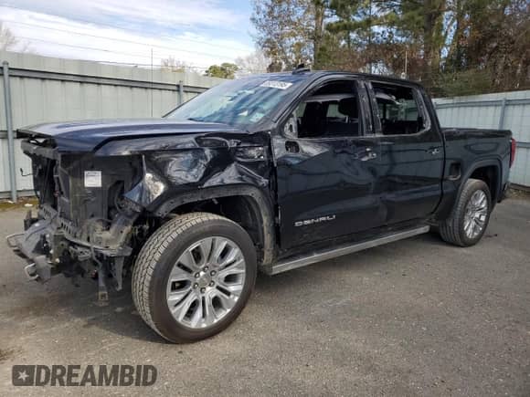 2021 GMC Sierra 1500 Denali with VIN 3GTP8FET6MG280800, listed as a Copart auction lot 89313195 with 115,173 mi miles and Salvage title. Bid and sale history available at DreamBid. Image 1.