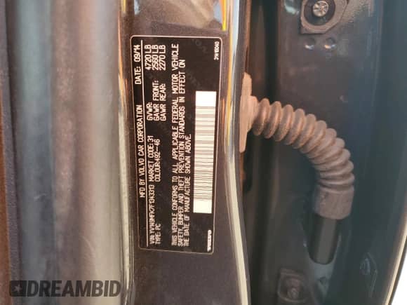 2015 Volvo S60 T6 Drive-E with VIN YV149MFK7F1343313, listed as a Copart auction lot 76279894 with 60,091 mi miles and Salvage title. Bid and sale history available at DreamBid. Image 12.
