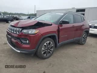 2022 Jeep Compass Limited с VIN 3C4NJDCB4NT193934, выставлен на аукционе Copart как лот 69470875 с пробегом 33 430 миль миль и Списание • Salvage title. История ставок и продаж доступна на DreamBid. Изображение 1.