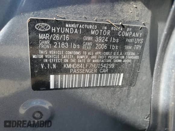2017 Hyundai Elantra SE with VIN KMHD84LF7HU154299, listed as a Copart auction lot 63524135 with 140,132 mi miles and Salvage title. Bid and sale history available at DreamBid. Image 12.