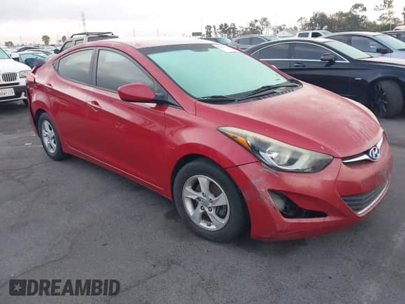 2014 Hyundai Elantra SE with VIN KMHDH4AE0EU066135, listed as a IAAI auction lot 43031350 with 189,381 mi miles and . Bid and sale history available at DreamBid. Image 1.
