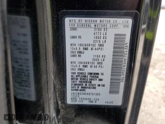 2017 Chevrolet City Express Cargo LT с VIN 3N63M0ZN5HK701389, выставлен на аукционе Copart как лот 45706225 с пробегом 100 868 миль миль и Списание • Salvage title. История ставок и продаж доступна на DreamBid. Изображение 13.