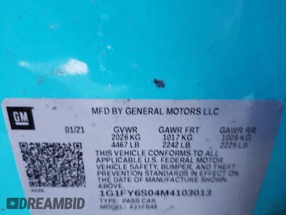 2021 Chevrolet Bolt EV LT с VIN 1G1FY6S04M4103013, выставлен на аукционе Copart как лот 61199993 с пробегом 73 947 миль миль и . История ставок и продаж доступна на DreamBid. Изображение 12.