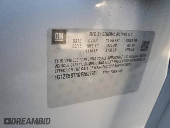 2016 Chevrolet Malibu LT z VIN 1G1ZE5ST3GF260776, wystawiony jako Copart lot #84444505 z przebiegiem 120 693 mil mil oraz Szkoda całkowita • Salvage title. Historia ofert i sprzedaży dostępna na DreamBid. Obrazek 12.