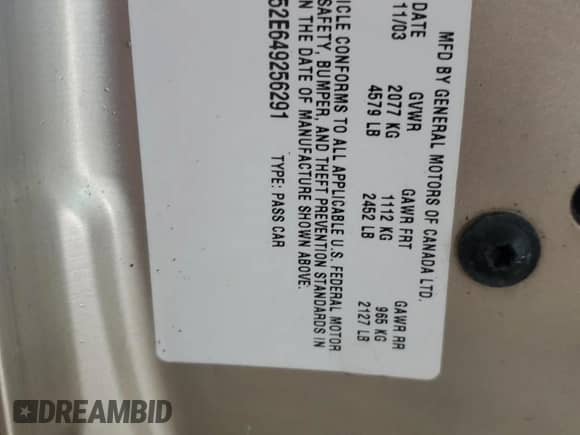 2004 Chevrolet Impala с VIN 2G1WF52E649256291, выставлен на аукционе Copart как лот 71601255 с пробегом 219 795 миль миль и Списание • Salvage title. История ставок и продаж доступна на DreamBid. Изображение 12.