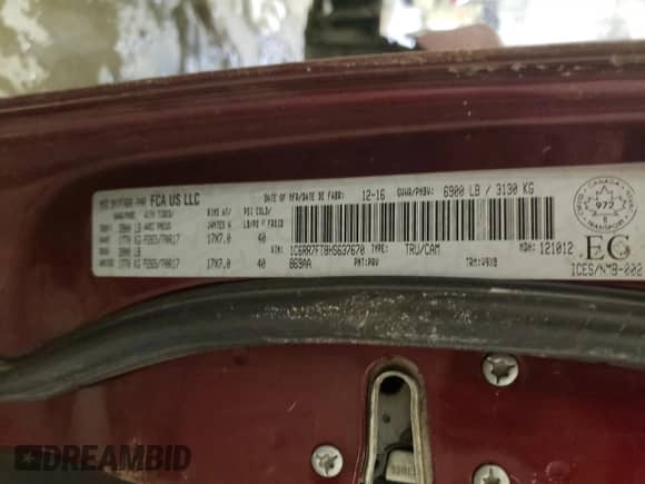 2017 Ram 1500 Express с VIN 1C6RR7FT8HS637670, выставлен на аукционе Copart как лот 86184264 с пробегом 148 571 миль миль и Списание • Salvage title. История ставок и продаж доступна на DreamBid. Изображение 12.