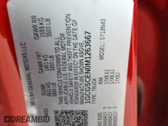 2021 Chevrolet Colorado 2WD LT z VIN 1GCGSCEN0M1263667, wystawiony jako Copart lot #64656825 z przebiegiem 65 100 mil mil oraz Czysty tytuł • Clean title. Historia ofert i sprzedaży dostępna na DreamBid. Obrazek 12.