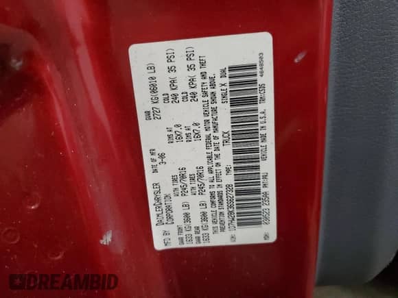 2006 Dodge Dakota ST с VIN 1D7HW28K36S627328, выставлен на аукционе Copart как лот 43163905 с пробегом 196 433 миль миль и Списание • Salvage title. История ставок и продаж доступна на DreamBid. Изображение 14.