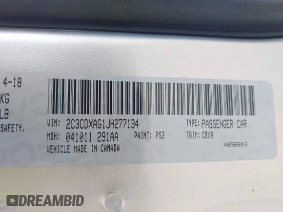 2018 Dodge Charger Police с VIN 2C3CDXAG1JH277134, выставлен на аукционе IAAI как лот 42688876 с пробегом 169 351 миль миль и . История ставок и продаж доступна на DreamBid. Изображение 9.