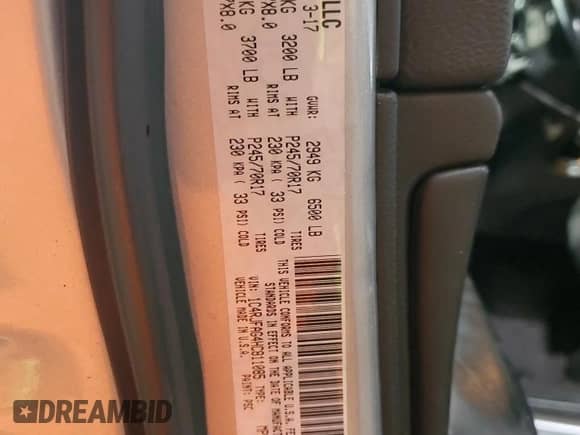 2017 Jeep Grand Cherokee Laredo with VIN 1C4RJFAG4HC811085, listed as a Copart auction lot 81564095 with 136,410 mi miles and Salvage title. Bid and sale history available at DreamBid. Image 13.