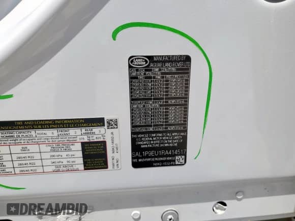 2024 Land Rover Range Rover Sport SE with VIN SAL1P9EU1RA414517, listed as a Copart auction lot 66609395 with 19,452 mi miles and Salvage title. Bid and sale history available at DreamBid. Image 13.