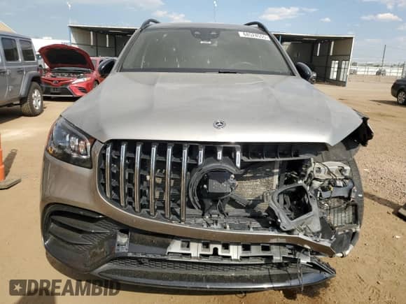 2021 Mercedes-Benz GLS 63 AMG with VIN 4JGFF8KEXMA286452, listed as a Copart auction lot 68524555 with 57,534 mi miles and Salvage title. Bid and sale history available at DreamBid. Image 5.