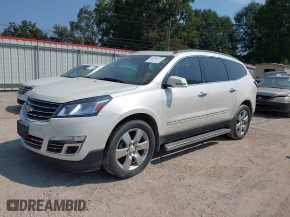 2015 Chevrolet Traverse LTZ with VIN 1GNKRJKD4FJ222247, listed as a IAAI auction lot 43168727 with Not provided miles and . Bid and sale history available at DreamBid. Image 2.