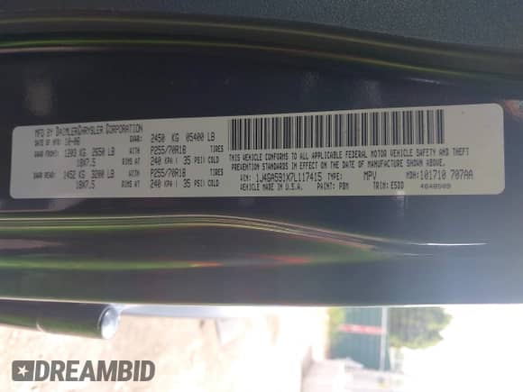 2007 Jeep Wrangler Unlimited Sahara z VIN 1J4GA591X7L117415, wystawiony jako IAAI lot #42509979 z przebiegiem 96 192 mil mil oraz . Historia ofert i sprzedaży dostępna na DreamBid. Obrazek 9.