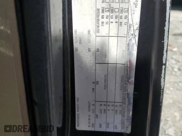 2001 Chevrolet Express Cargo YF7 Upfitter с VIN 1GBFG15R211206018, выставлен на аукционе Copart как лот 63452175 с пробегом 201 883 миль миль и Списание • Salvage title. История ставок и продаж доступна на DreamBid. Изображение 13.