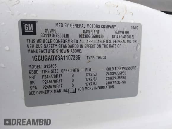 2010 Chevrolet Express Cargo with VIN 1GCUGADX3A1107386, listed as a IAAI auction lot 42318466 with 242,009 mi miles and . Bid and sale history available at DreamBid. Image 9.