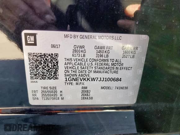 2018 Chevrolet Traverse High Country с VIN 1GNEVKKW7JJ100684, выставлен на аукционе Copart как лот 82176925 с пробегом 172 534 миль миль и Чистый • Clean title. История ставок и продаж доступна на DreamBid. Изображение 13.