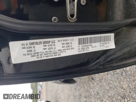 2013 Dodge Dart SXT with VIN 1C3CDFBA5DD310853, listed as a Copart auction lot 83803315 with 153,263 mi miles and Salvage title. Bid and sale history available at DreamBid. Image 12.