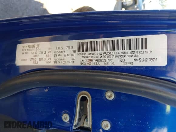 2015 Ram 1500 Express with VIN 1C6RR6FTXFS620120, listed as a IAAI auction lot 43399655 with 188,488 mi miles and . Bid and sale history available at DreamBid. Image 9.