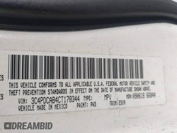 2012 Dodge Journey American Value with VIN 3C4PDCAB4CT178344, listed as a IAAI auction lot 42738814 with 148,151 mi miles and . Bid and sale history available at DreamBid. Image 9.