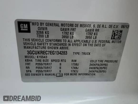 2014 Chevrolet Silverado 1500 LT z VIN 3GCUKREC7EG134283, wystawiony jako Copart lot #81761295 z przebiegiem 137 188 mil mil oraz Szkoda całkowita • Salvage title. Historia ofert i sprzedaży dostępna na DreamBid. Obrazek 12.