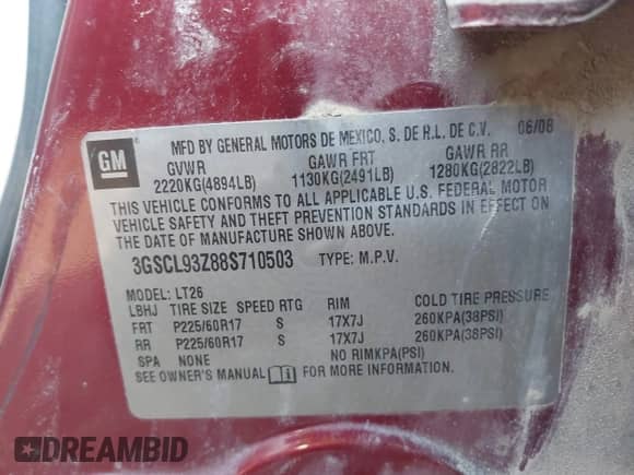 2008 Saturn VUE Green Line with VIN 3GSCL93Z88S710503, listed as a IAAI auction lot 42701008 with 109,962 mi miles and . Bid and sale history available at DreamBid. Image 9.