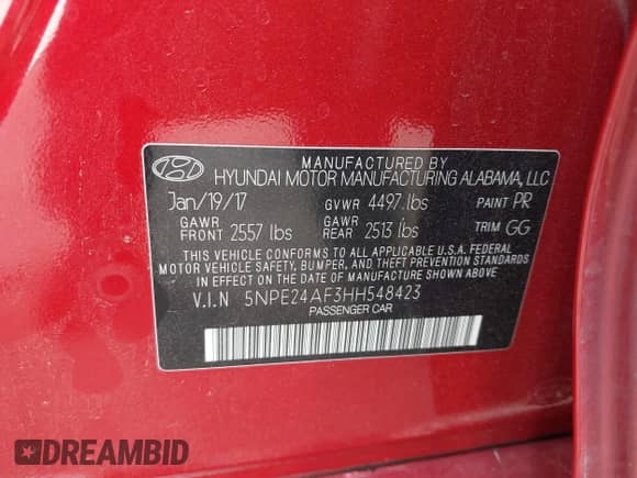 2017 Hyundai Sonata 2.4L с VIN 5NPE24AF3HH548423, выставлен на аукционе IAAI как лот 43525691 с пробегом 144 657 миль миль и . История ставок и продаж доступна на DreamBid. Изображение 9.