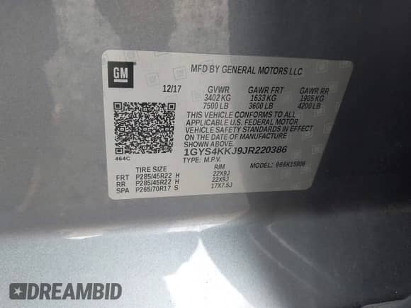 2018 Cadillac Escalade ESV Platinum с VIN 1GYS4KKJ9JR220386, выставлен на аукционе IAAI как лот 42701361 с пробегом 213 762 миль миль и . История ставок и продаж доступна на DreamBid. Изображение 9.