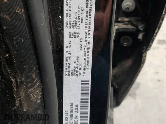 2024 Ram 1500 Tradesman z VIN 1C6SRFCT4RN160784, wystawiony jako Copart lot #87854165 z przebiegiem 26 242 mil mil oraz Szkoda całkowita • Salvage title. Historia ofert i sprzedaży dostępna na DreamBid. Obrazek 14.