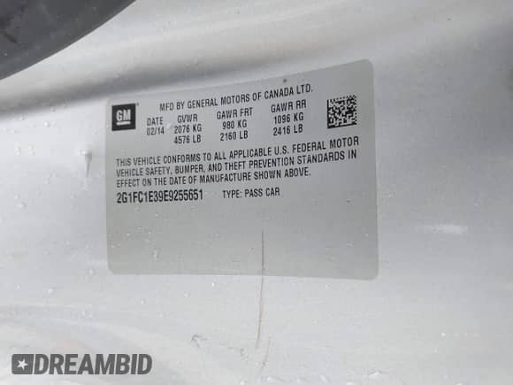 2014 Chevrolet Camaro LT z VIN 2G1FC1E39E9255651, wystawiony jako IAAI lot #43502244 z przebiegiem 133 942 mil mil oraz . Historia ofert i sprzedaży dostępna na DreamBid. Obrazek 9.