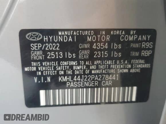 2023 Hyundai Sonata SEL Plus с VIN KMHL44J22PA278441, выставлен на аукционе Copart как лот 65542985 с пробегом 58 909 миль миль и Списание • Salvage title. История ставок и продаж доступна на DreamBid. Изображение 12.