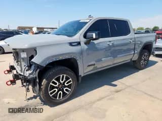 2025 GMC Sierra 1500 AT4 with VIN 3GTUUEE8XSG241337, listed as a Copart auction lot 80468615 with 9,041 mi miles and Salvage title. Bid and sale history available at DreamBid. Image 1.