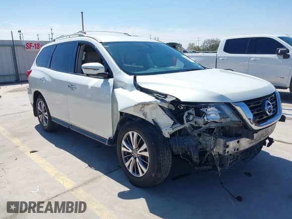 2017 Nissan Pathfinder SV with VIN 5N1DR2MM6HC687085, listed as a IAAI auction lot 41793687 with 138,842 mi miles and . Bid and sale history available at DreamBid. Image 1.