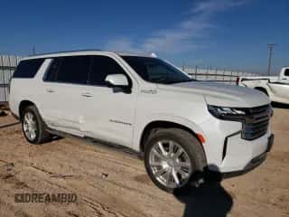 2021 Chevrolet Suburban High Country with VIN 1GNSKGKL5MR135826, listed as a Copart auction lot 82916583 with 58,001 mi miles and . Bid and sale history available at DreamBid. Image 4.