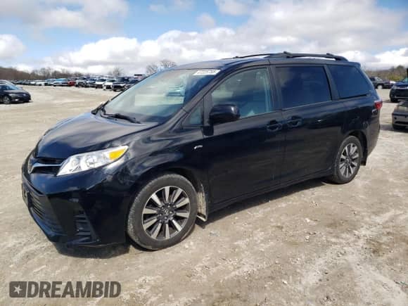 2019 Toyota Sienna LE with VIN 5TDJZ3DC1KS222837, listed as a Copart auction lot 47225755 with 56,001 mi miles and Salvage title. Bid and sale history available at DreamBid. Image 1.
