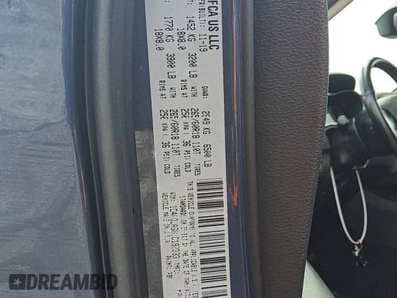 2020 Dodge Durango SXT z VIN 1C4RDJAG8LC192333, wystawiony jako Copart lot #84369355 z przebiegiem 111 401 mil mil oraz Czysty tytuł • Clean title. Historia ofert i sprzedaży dostępna na DreamBid. Obrazek 13.