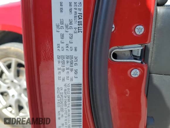 2016 Dodge Journey R/T with VIN 3C4PDCEGXGT218597, listed as a Copart auction lot 67621095 with 151,083 mi miles and Salvage title. Bid and sale history available at DreamBid. Image 13.