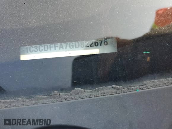 2016 Dodge Dart SXT Sport Blacktop with VIN 1C3CDFFA7GD822676, listed as a Copart auction lot 62132115 with 150,610 mi miles and Salvage title. Bid and sale history available at DreamBid. Image 12.