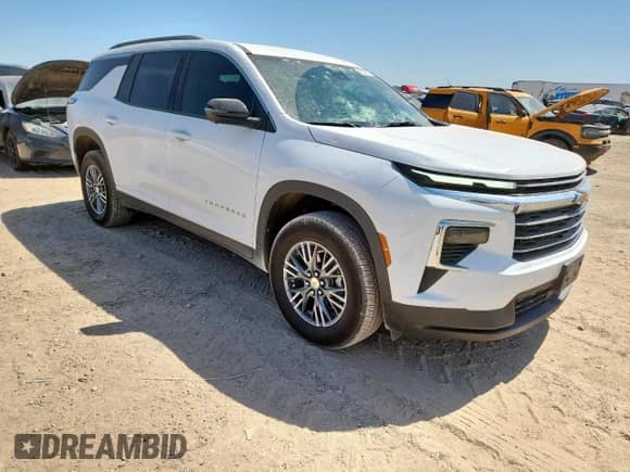 2025 Chevrolet Traverse FWD LT z VIN 1GNERGRS5SJ191167, wystawiony jako Copart lot #61338745 z przebiegiem 5 063 mil mil oraz Czysty tytuł • Clean title. Historia ofert i sprzedaży dostępna na DreamBid. Obrazek 4.