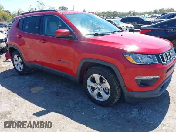 2020 Jeep Compass Latitude with VIN 3C4NJCBB8LT212512, listed as a IAAI auction lot 41796239 with 35,453 mi miles and . Bid and sale history available at DreamBid. Image 1.