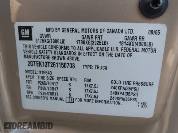 2006 GMC Sierra 1500 SLE1 z VIN 2GTEK13T261150703, wystawiony jako IAAI lot #43222737 z przebiegiem 196 048 mil mil oraz . Historia ofert i sprzedaży dostępna na DreamBid. Obrazek 9.